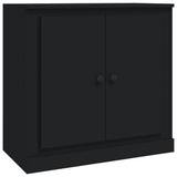 Sideboards 3 pcs Black Engineered Wood - Close-Up Angle