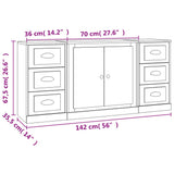 Sideboards 3 pcs High Gloss White Engineered Wood - Extra Image