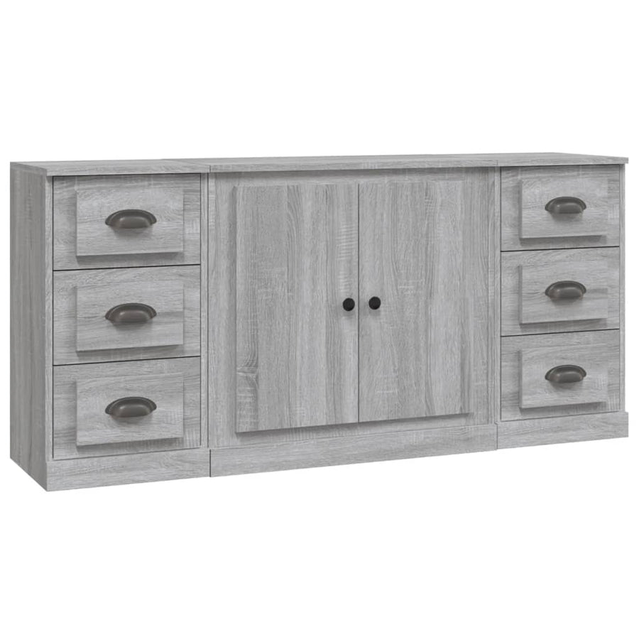 Sideboards 3 pcs Grey Sonoma Engineered Wood