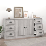 Sideboards 3 pcs Grey Sonoma Engineered Wood - Side View