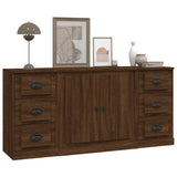 Sideboards 3 pcs Brown Oak Engineered Wood - Top-Down View