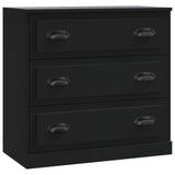 Sideboards 2 pcs Black Engineered Wood - Side View