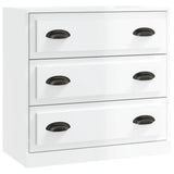 Sideboards 2 pcs High Gloss White Engineered Wood - Side View