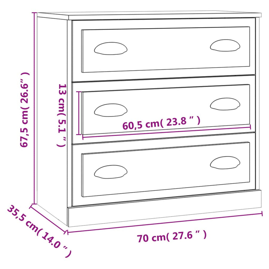 Sideboards 2 pcs Smoked Oak Engineered Wood