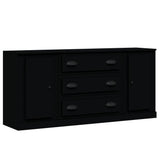 Sideboards 3 pcs Black Engineered Wood