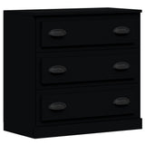 Sideboards 3 pcs Black Engineered Wood - Rear View