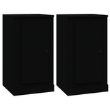 Sideboards 3 pcs Black Engineered Wood