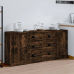 Sideboards 3 pcs Smoked Oak Engineered Wood