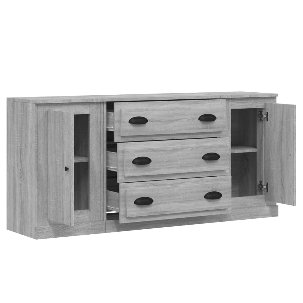 Sideboards 3 pcs Grey Sonoma Engineered Wood