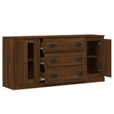 Sideboards 3 pcs Brown Oak Engineered Wood - 45-Degree Angle