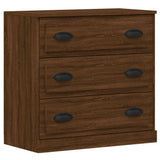 Sideboards 3 pcs Brown Oak Engineered Wood - Rear View
