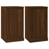 Sideboards 3 pcs Brown Oak Engineered Wood - Close-Up Angle