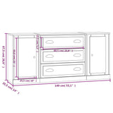 Sideboards 3 pcs Brown Oak Engineered Wood - Extra Image