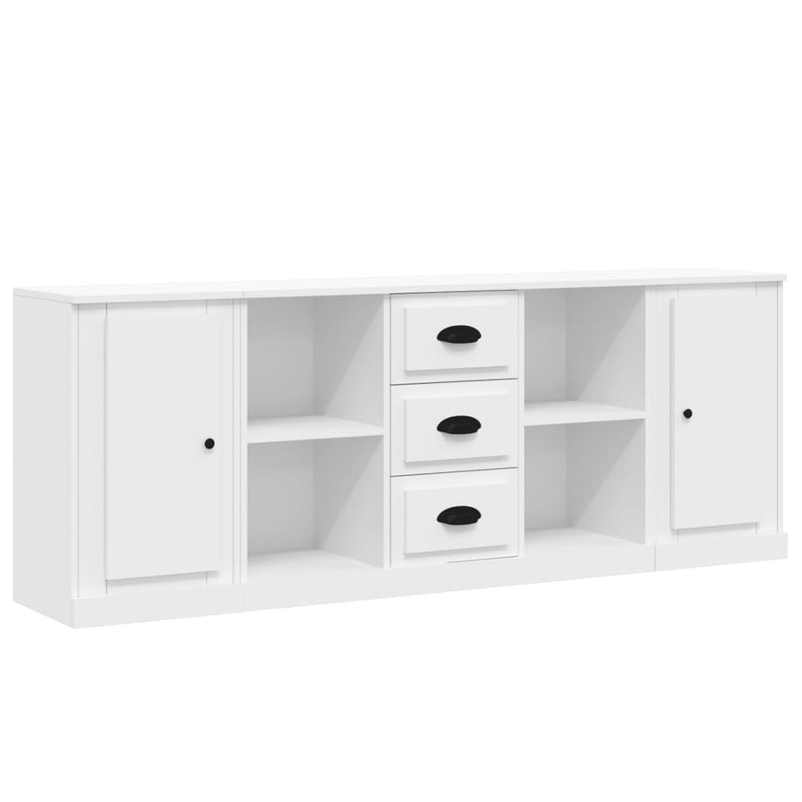 Sideboards 3 pcs White Engineered Wood