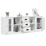 Sideboards 3 pcs White Engineered Wood - Top-Down View