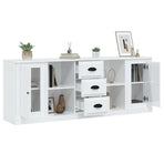 Sideboards 3 pcs High Gloss White Engineered Wood