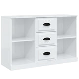 Sideboards 3 pcs High Gloss White Engineered Wood - Rear View
