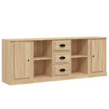 Sideboards 3 pcs Sonoma Oak Engineered Wood - Front View