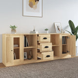 Sideboards 3 pcs Sonoma Oak Engineered Wood - Side View