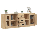 Sideboards 3 pcs Sonoma Oak Engineered Wood - Top-Down View