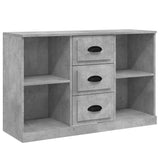 Sideboards 3 pcs Concrete Grey Engineered Wood - Rear View