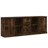 Sideboards 3 pcs Smoked Oak Engineered Wood - Front View