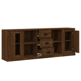 Sideboards 3 pcs Brown Oak Engineered Wood - 45-Degree Angle