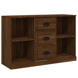 Sideboards 3 pcs Brown Oak Engineered Wood - Rear View