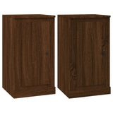 Sideboards 3 pcs Brown Oak Engineered Wood - Close-Up Angle