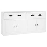 Sideboards 2 pcs White Engineered Wood - Front View