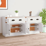 Sideboards 2 pcs White Engineered Wood - Side View