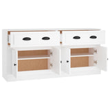Sideboards 2 pcs White Engineered Wood - Rear View