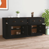 Sideboards 2 pcs Black Engineered Wood