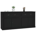 Sideboards 2 pcs Black Engineered Wood