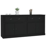 Sideboards 2 pcs Black Engineered Wood - Top-Down View