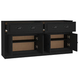 Sideboards 2 pcs Black Engineered Wood