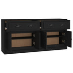 Sideboards 2 pcs Black Engineered Wood