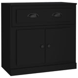 Sideboards 2 pcs Black Engineered Wood