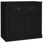 Sideboards 2 pcs Black Engineered Wood