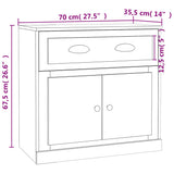 Sideboards 2 pcs Black Engineered Wood