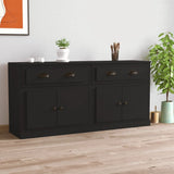Sideboards 2 pcs Black Engineered Wood