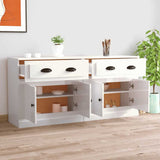 Sideboards 2 pcs High Gloss White Engineered Wood - Side View