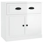 Sideboards 2 pcs High Gloss White Engineered Wood