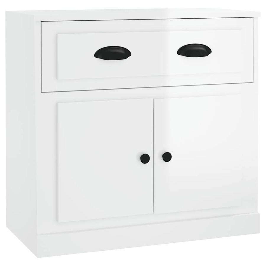 Sideboards 2 pcs High Gloss White Engineered Wood