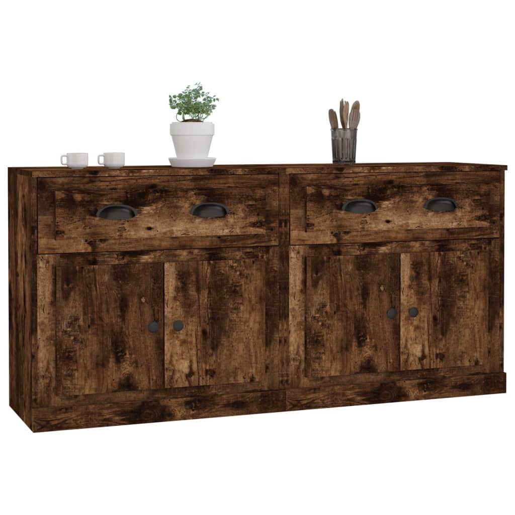 Sideboards 2 pcs Smoked Oak Engineered Wood