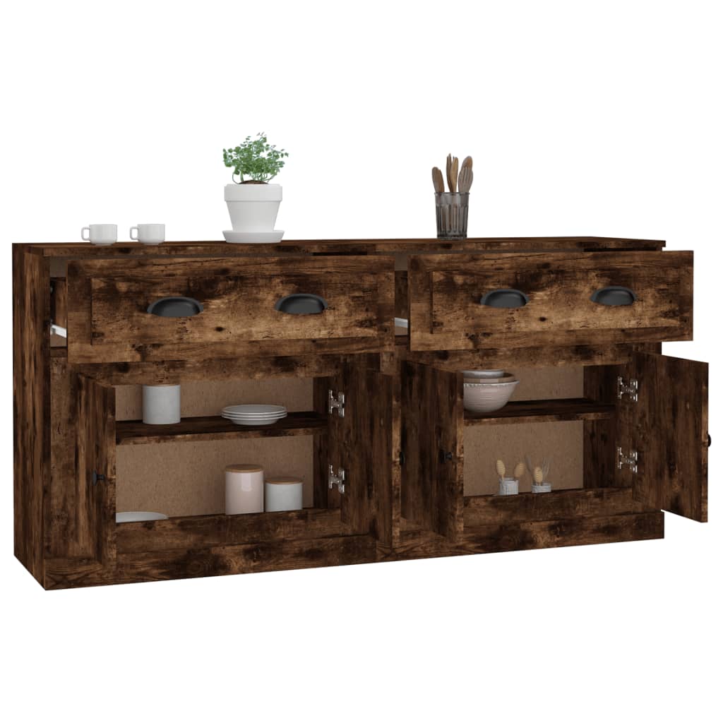 Sideboards 2 pcs Smoked Oak Engineered Wood