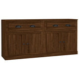 Sideboards 2 pcs Brown Oak Engineered Wood - Front View