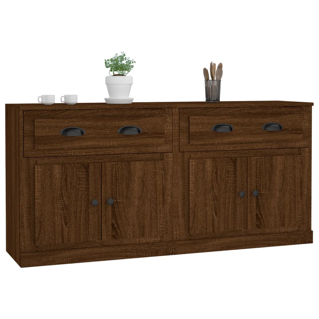 Sideboards 2 pcs Brown Oak Engineered Wood
