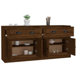 Sideboards 2 pcs Brown Oak Engineered Wood - 45-Degree Angle