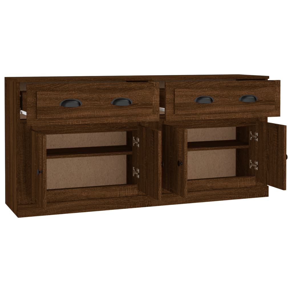 Sideboards 2 pcs Brown Oak Engineered Wood